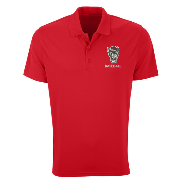 Red Men's Omega Polo - Wolfhead Log